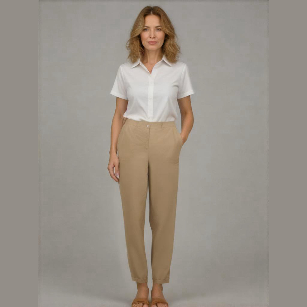 Chicos Womens Slim Ankle Utility Pants Size S Comfort Waist Luxe Beige NWT